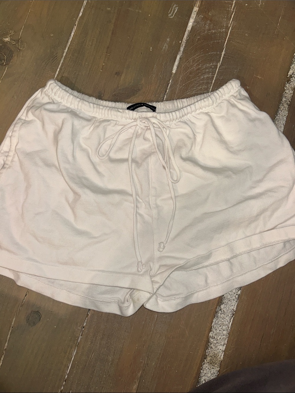 Brandy Melville White Drawstring Sweat Shorts